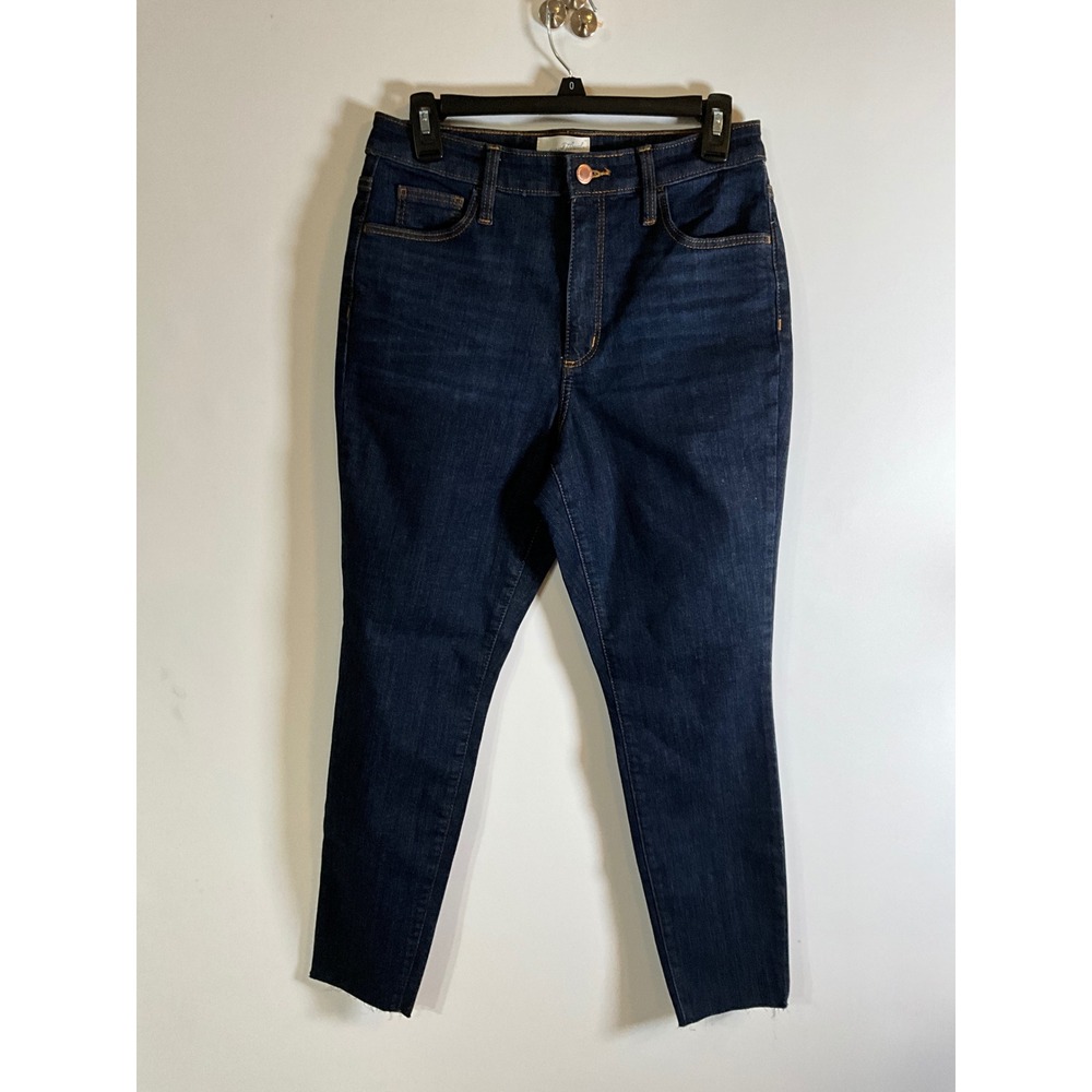 Universal Thread High Rise Skinny Jeans Dark Wash Raw Hem 8S Indigo Stretch